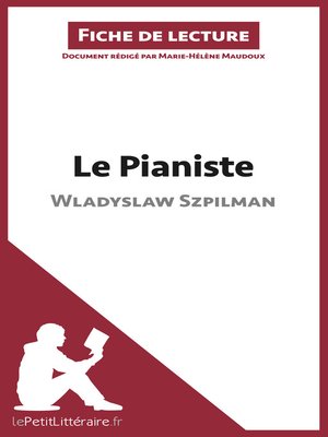 cover image of Le Pianiste de Wladyslaw Szpilman (Fiche de lecture)